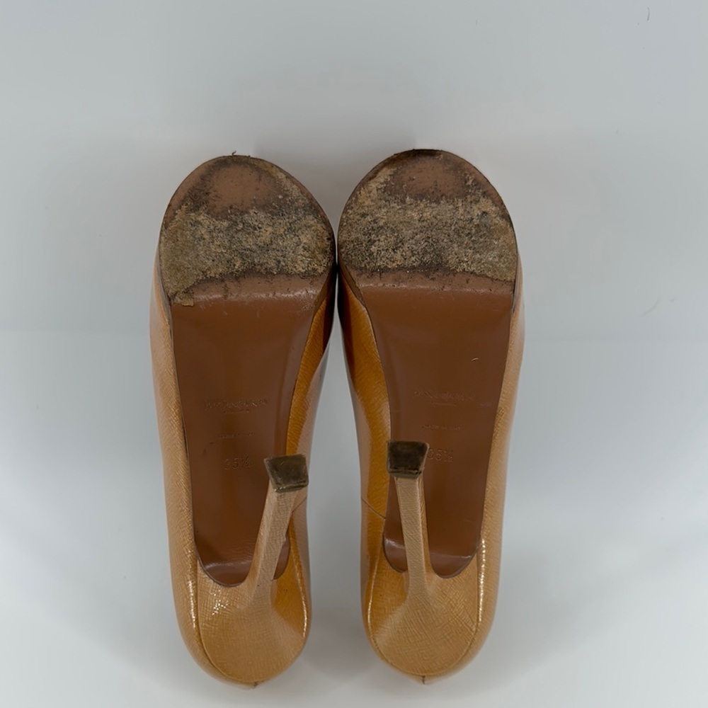 Yves Saint Laurent Tan Stiletto Heels with Platform Size 35.5 - Picture 7 of 13